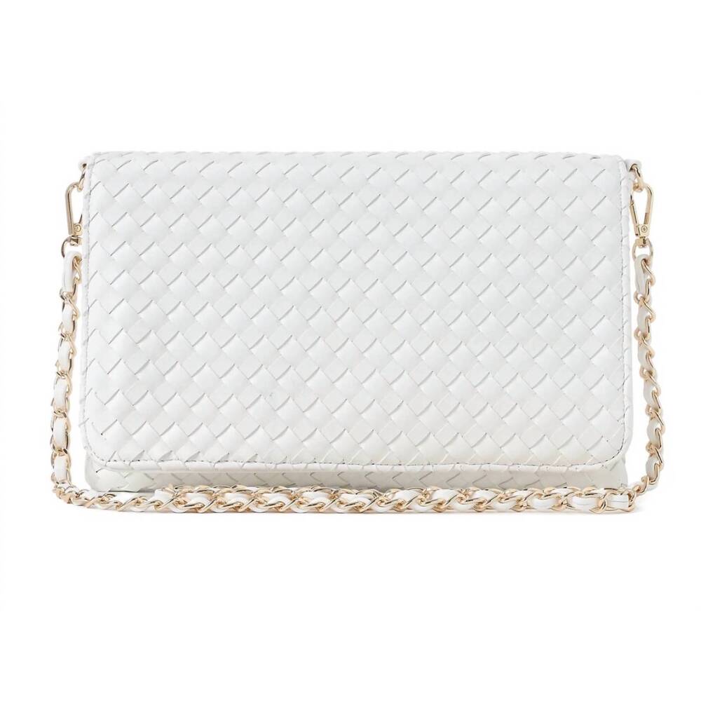 NEW HAUTE SHORE lexi woven convertible clutch in cloud